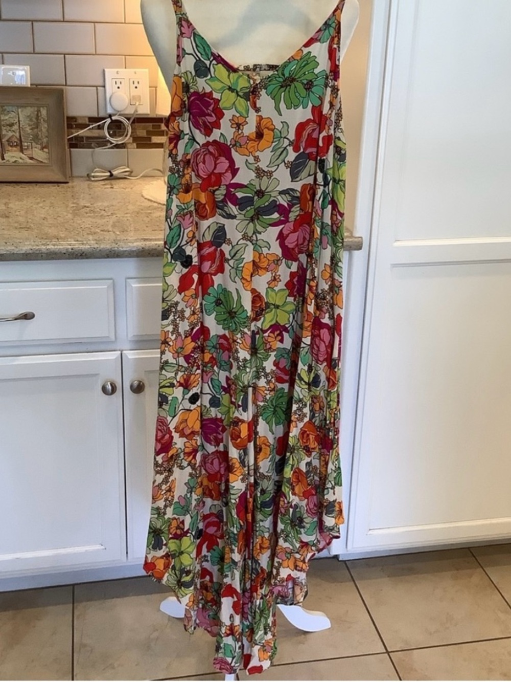 MSK Cream Jumpsuit with Multicolor Floral Print - Picture 5 of 9